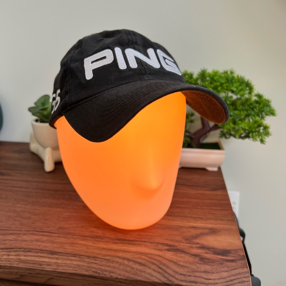 Ping Black Wash Cap with White Logo